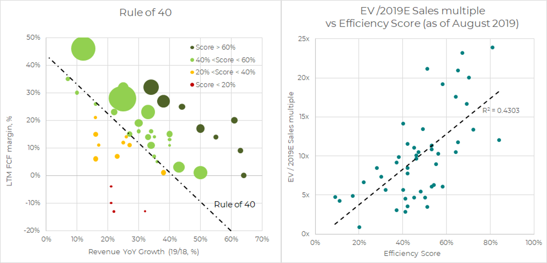 What does the Rule of 40 tell about a SaaS company?