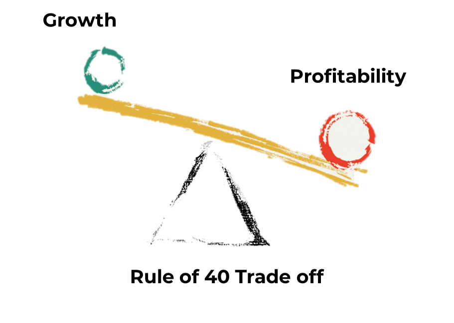 What does the Rule of 40 tell about a SaaS company?